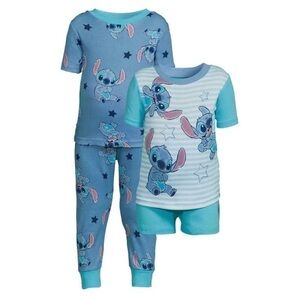 🆕 Kids Girls Toddler Disney Stitch Character 4 Piece Pajama Set 2T & 4T Pajamas